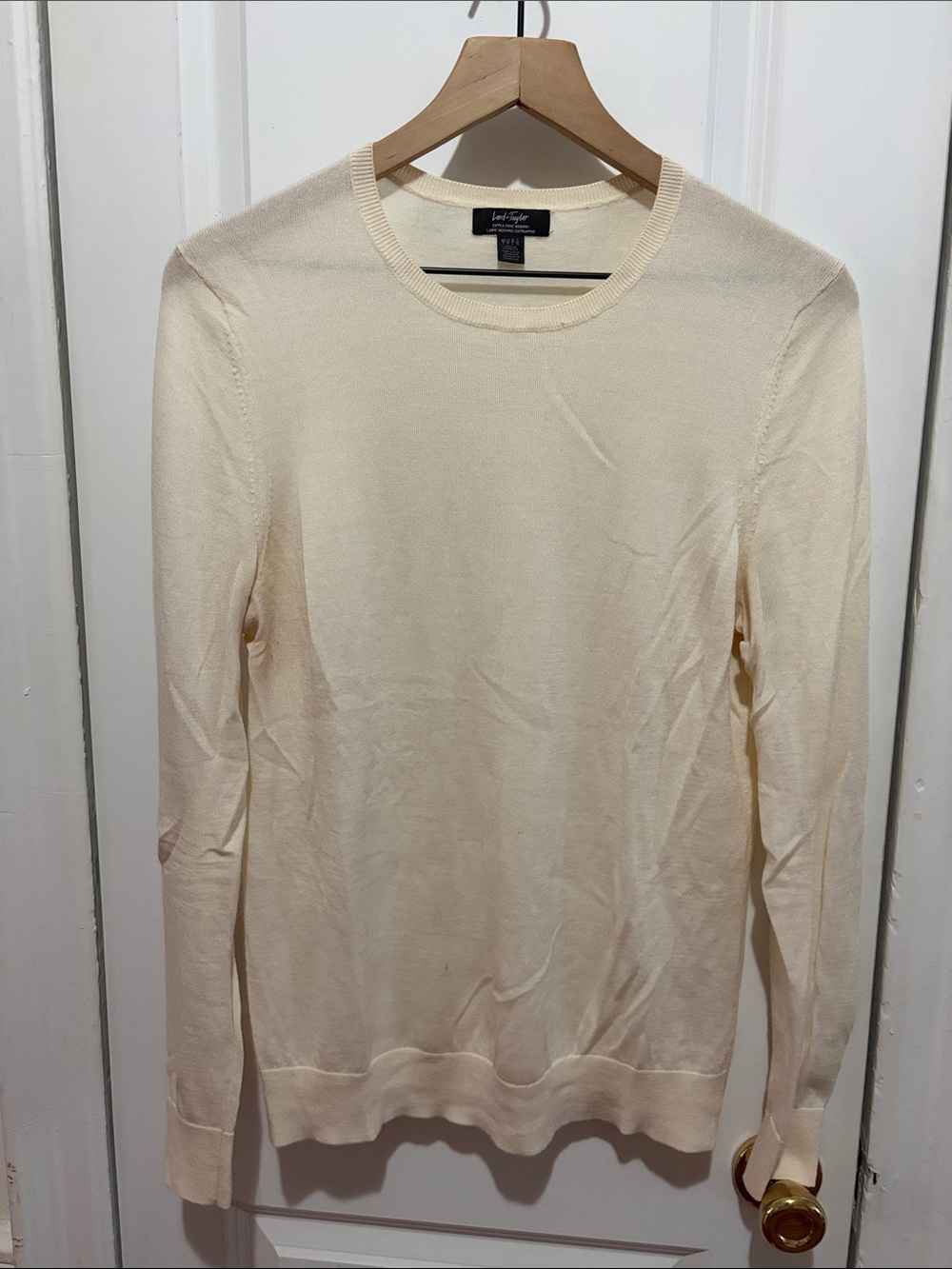 Lord & Taylor Women's Cream Crewneck Sweater